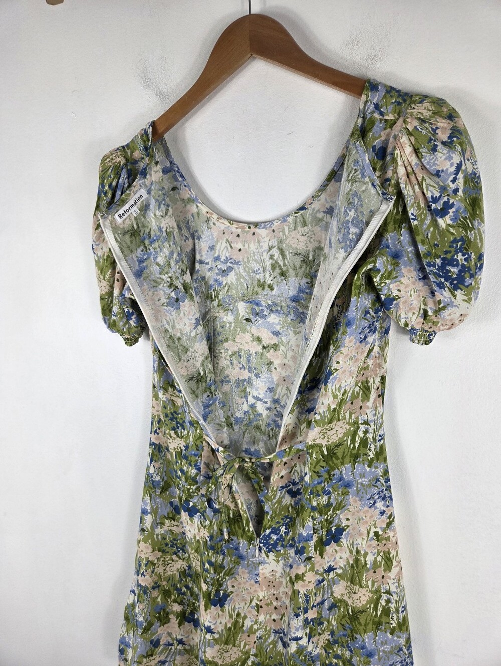 Reformation Georgica Floral Watercolor Fit and Flare Babydoll Mini Dress - Picture 10 of 15